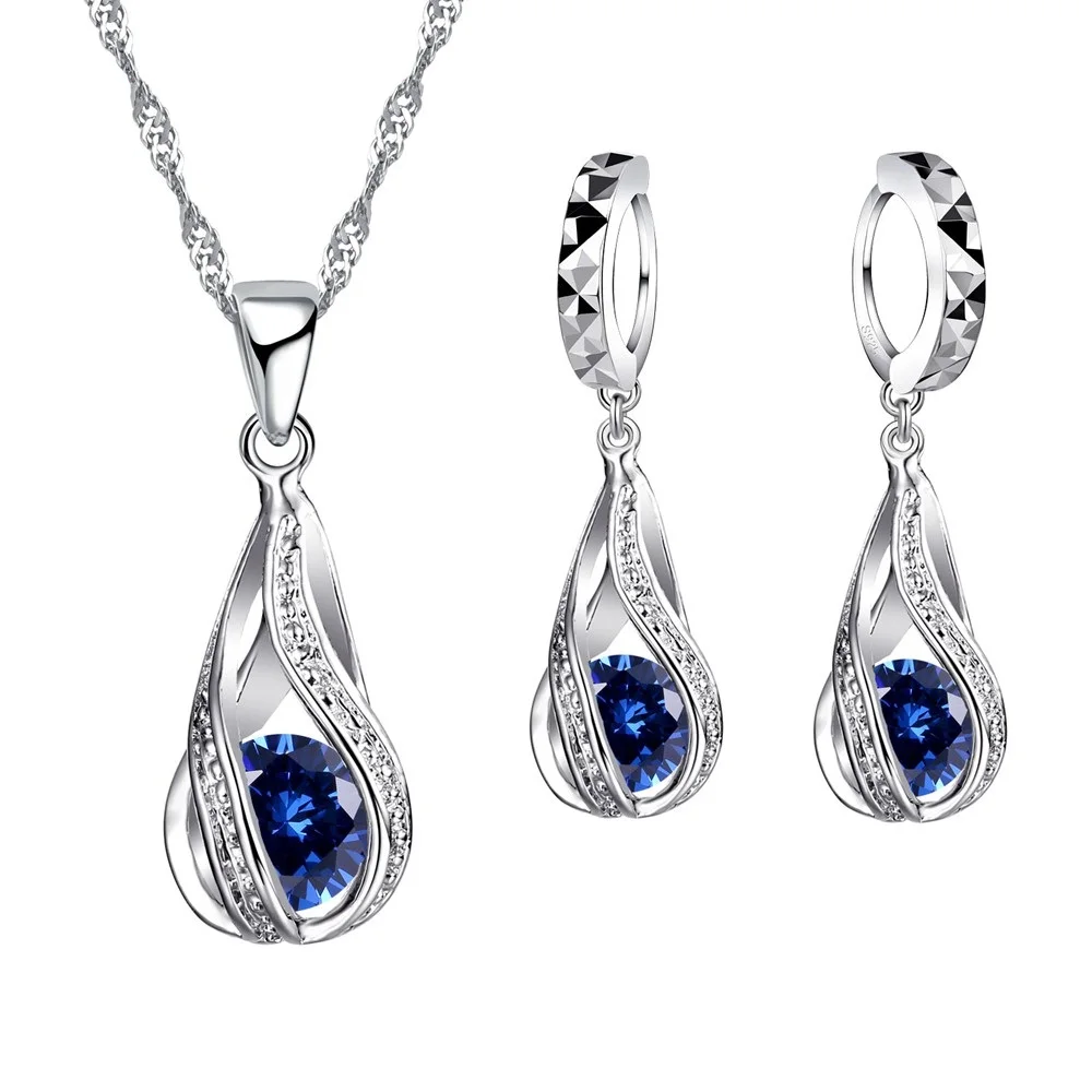 Garjet | Sterling Silver Plated Jewelry Set