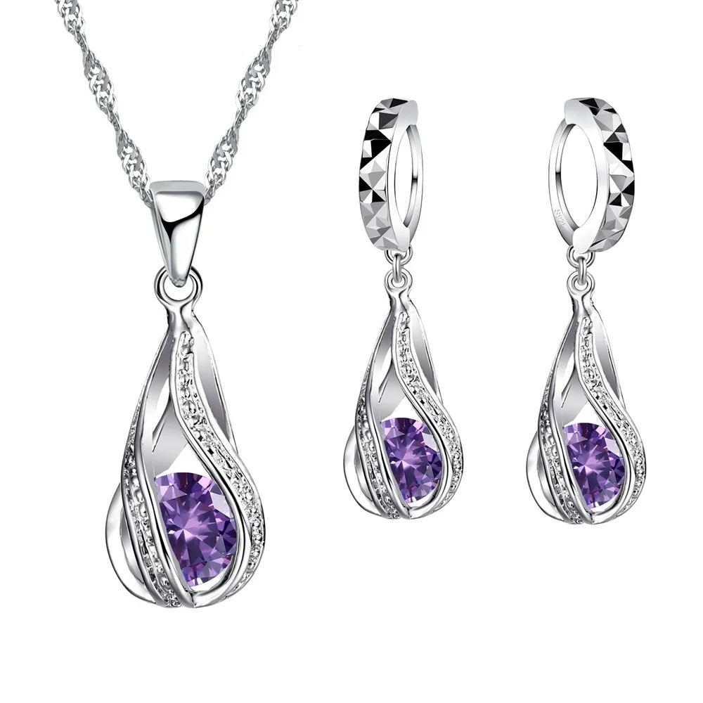 Garjet | Sterling Silver Plated Jewelry Set