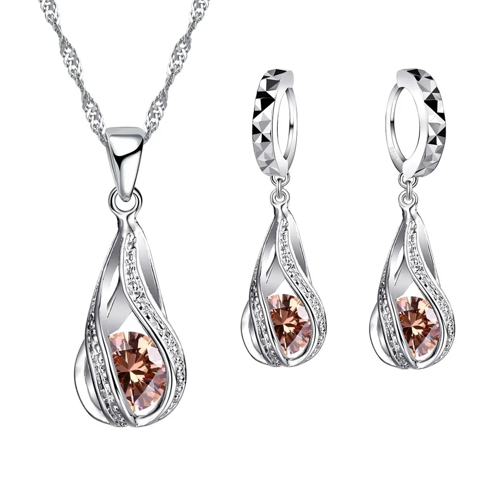 Garjet | Sterling Silver Plated Jewelry Set