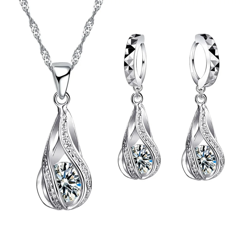 Garjet | Sterling Silver Plated Jewelry Set